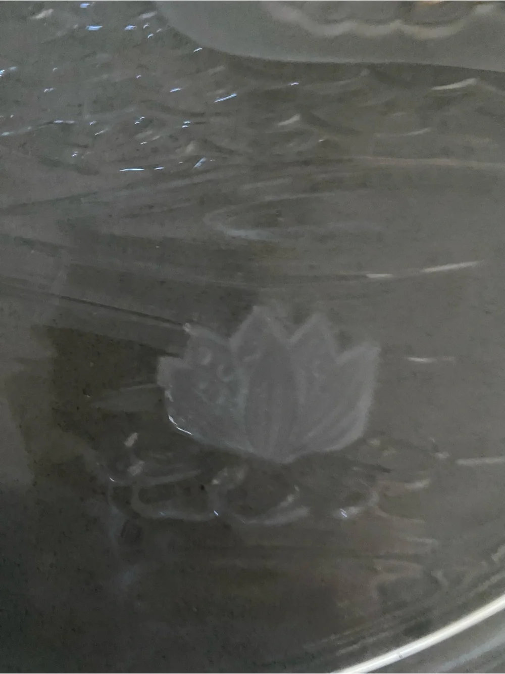 Mikasa Walther crystal serving platter frosted glass swans cattails Cake Plate